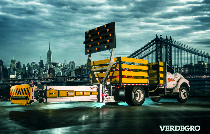 truck and flashing lights